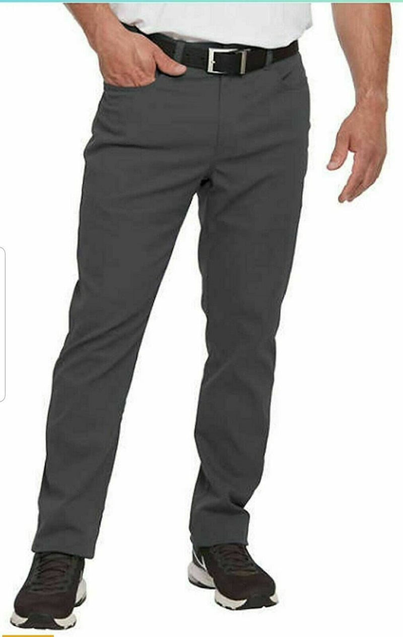 Bolle Men's Performance Golf Pants Comfort Flex Waistband Wicking Asphalt