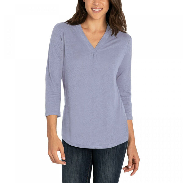 Orvis Women's 3/4 Sleeve V-Neck Linen Blend T-Shirt