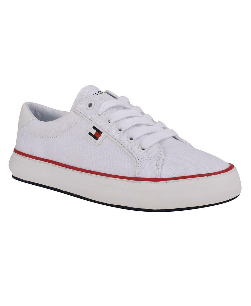 Tommy Hilfiger Womens Palmi Lace Up Sneakers, WHITE,