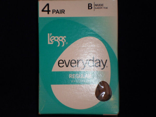 (4) Pair L'Eggs Every Day Regular Pantyhose Size B Nude Sheer Toe L10-3