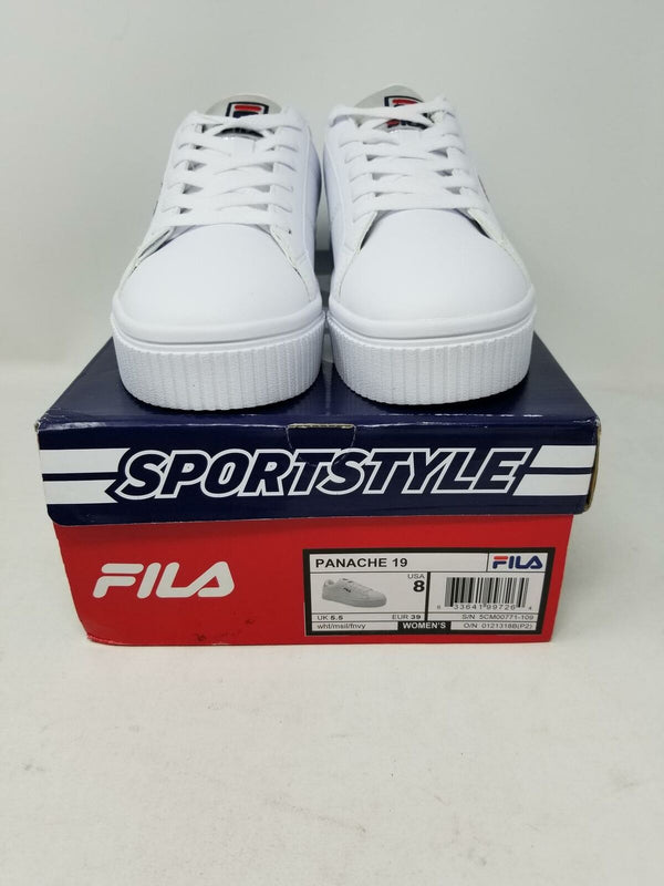 Womens Fila Panache Platform Athletic Shoe - White / Silver