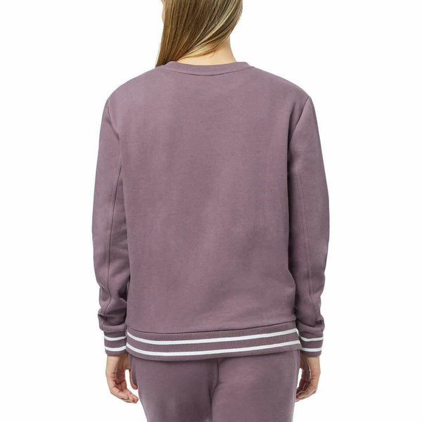Fila Womens Terry Crewneck Sweatshirt Black Plum/White