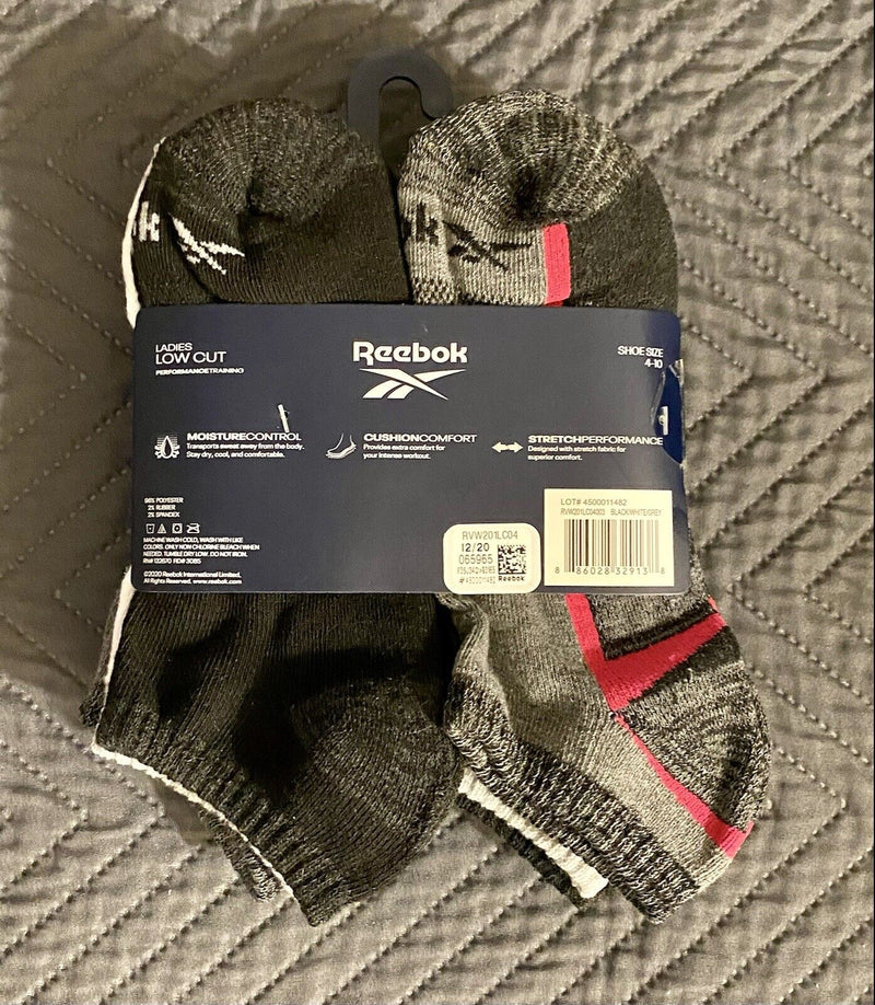 Reebok Ladies Low Cut Performance Training Moisture Control Sock 4-10 6 pack See original listing