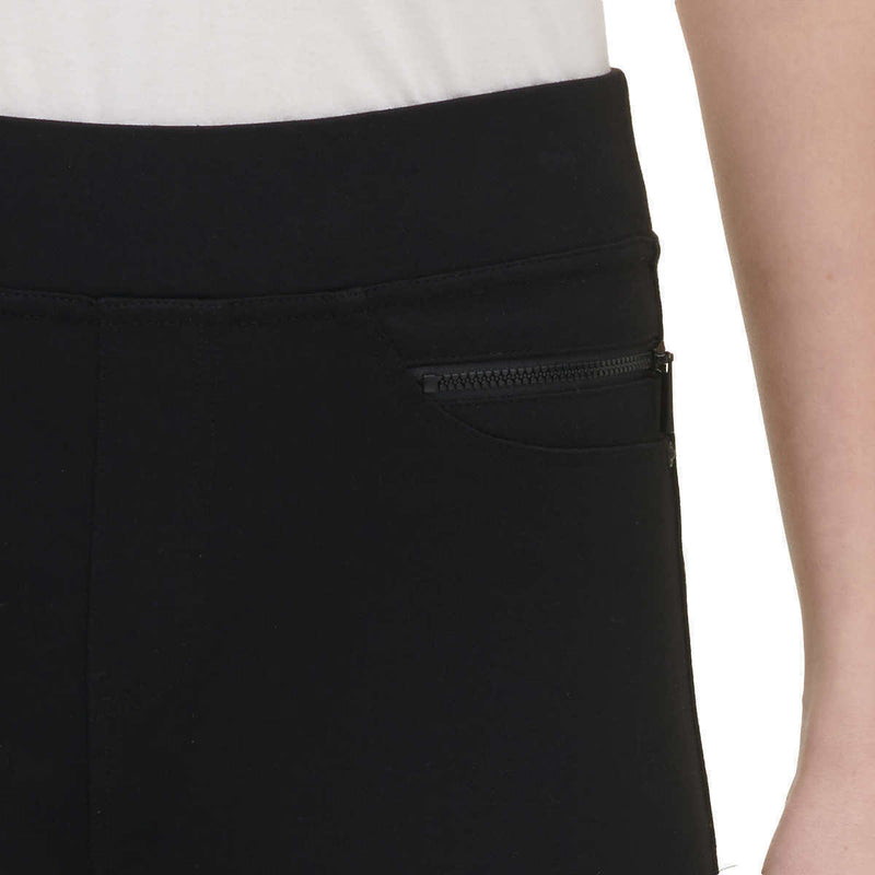 DKNY Ladies Mid Rise Faux Leather Pocket Knit Pull On Ponte Pants L/Black -  Walmart.com