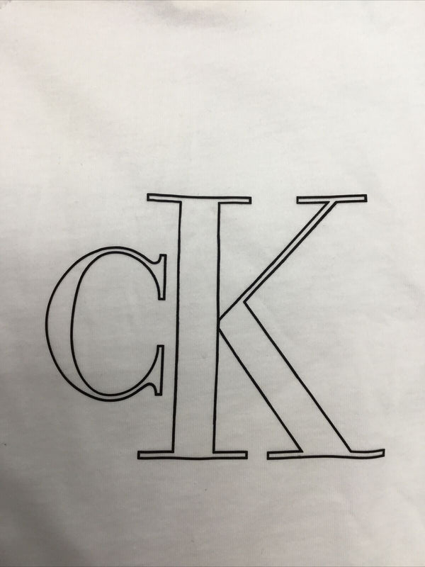 Calvin Klein Men's Long Sleeve Logo T-Shirt WHITE
