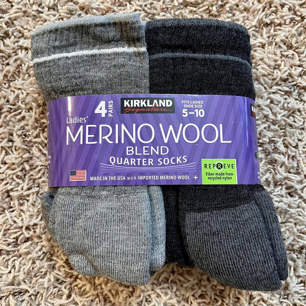 Kirkland Signature 4 Pairs 57% Merino Wool Trail Socks Hiking Outdoor