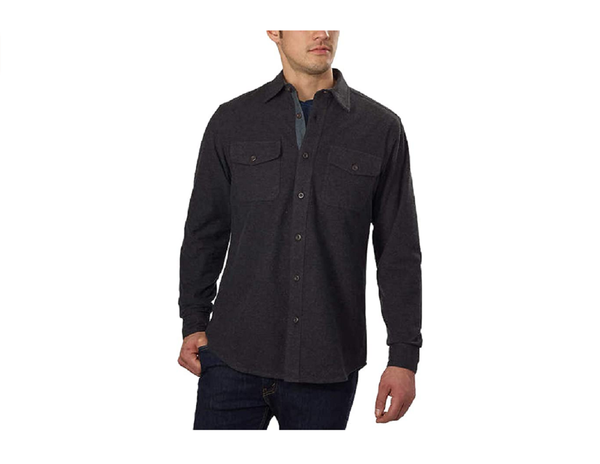 Grizzly Mountain Men’s Black Flannel Chamois Shirt,