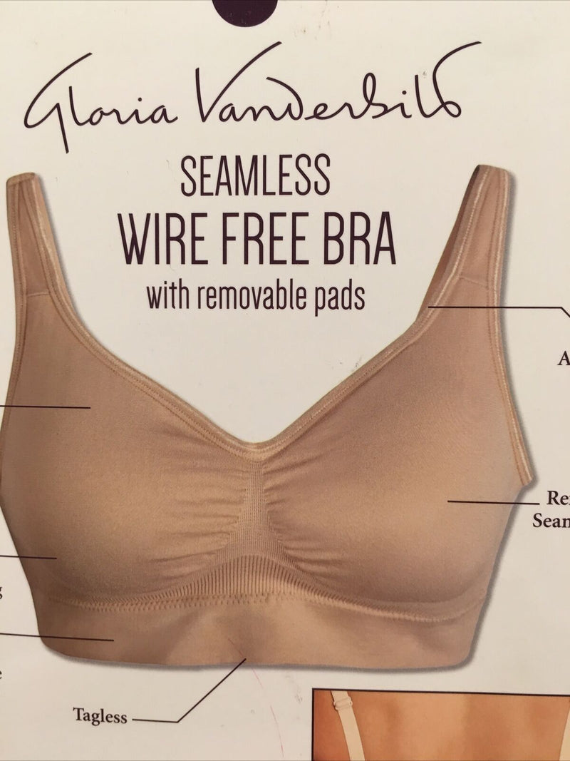 Gloria Vanderbilt Women's Seamless Wire Free Bra with Removable Pads (2  Pack)