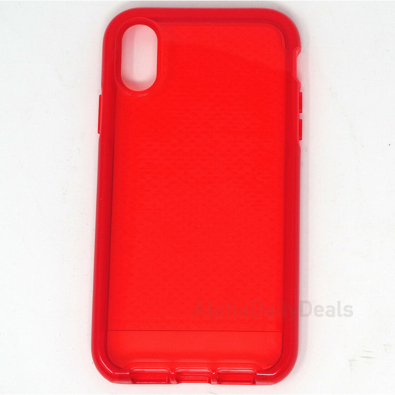 Tech21 Evo Check Drop Protective Slim Case iPhone Xr Bright Rouge Red Clear