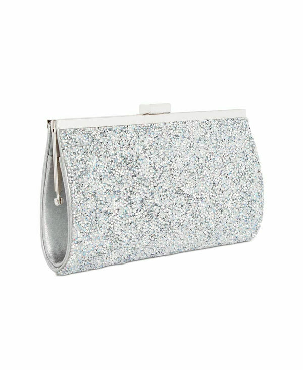 Inc International Concepts Silver Lexy Clutch Rhinestone Shoulder Bag