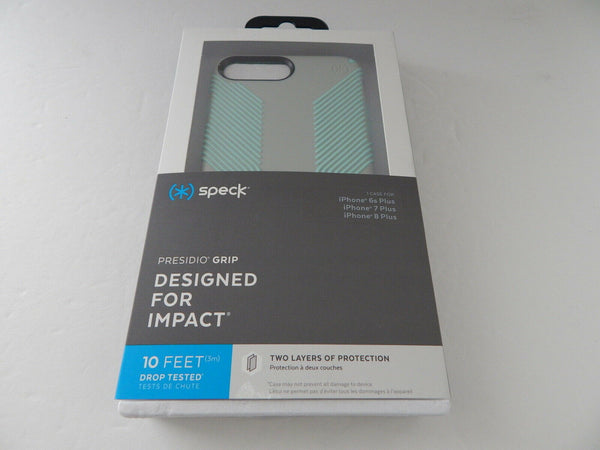 Speck Products Presidio Grip Case for iPhone 8/7/6s Plus Dolphin Grey/Aloe Green