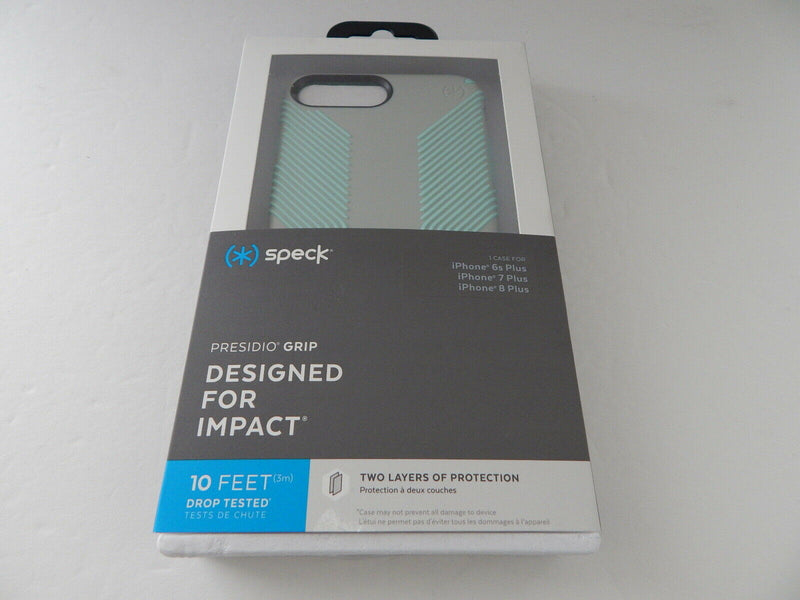 Speck Products Presidio Grip Case for iPhone 8/7/6s Plus Dolphin Grey/Aloe Green