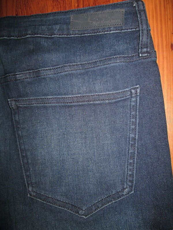 CALVIN KLEIN  Boyfriend Stretch Dark Blue Denim Jeans Womens