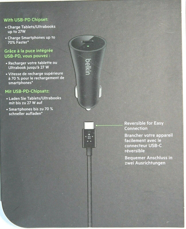 belkin USB C 70 % fast car adapter with usb c cable for Nexus 6 p