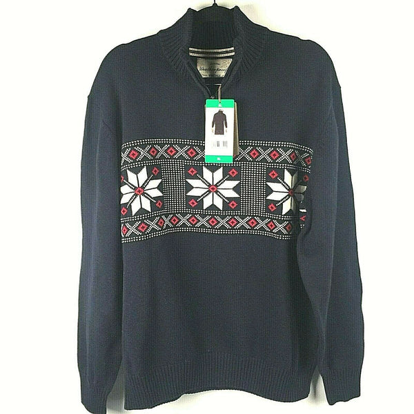 Weatherproof Vintage Men's Sweater1/4 Zip Snow Flake