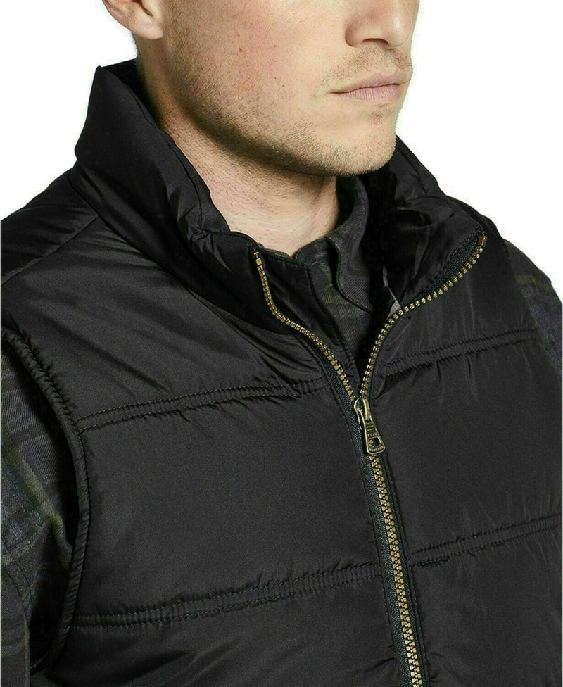 Men's Weatherproof Vintage Flannel Lined Quilted Vest BLACK