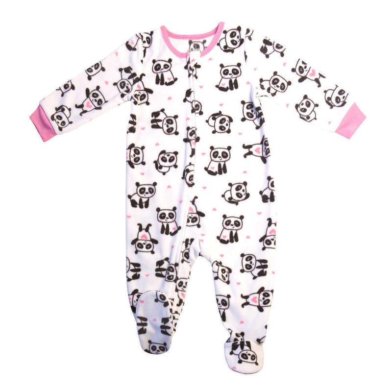 absorba Baby Girls Fleece Panda Prints Blanket Sleepers