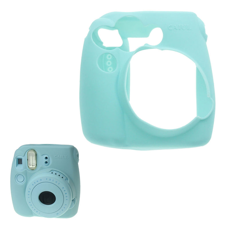 Soft Silicone Skin Cover Jelly Shell Case for Fujifilm Instax Mini 9/8/8+ -Blue