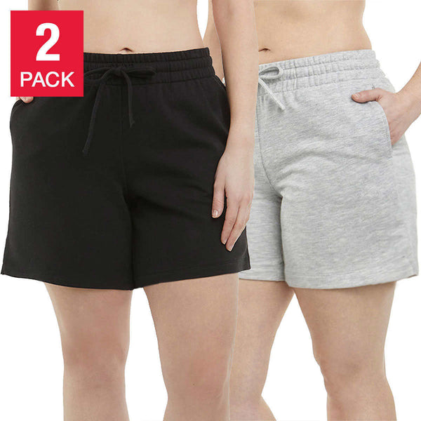 Danskin 2 Pack Bike Shorts High Rise Black Womens