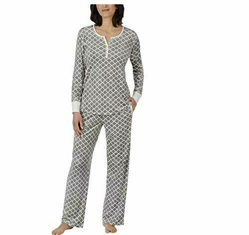 Nautica Womens 2 Piece Fleece Pajama Sleepwear Set ( Mixed Grey)
