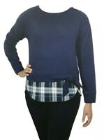Izod Woman’s 2-Fer Sweatshirt Tie Front .NAVY