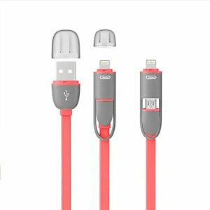 2 in 1 Charging Cable Line Power Cord Data Sync For Iphone Android Super Drive(red/black/blue/white)