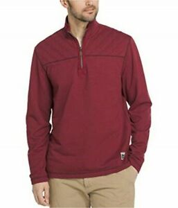 G.H. Bass & Co Men's Quarter Zip Sweatshirt Moroccan Brown