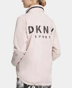 DKNY Womens Sport Convertible Hooded Windbreaker Metallic Rosewater