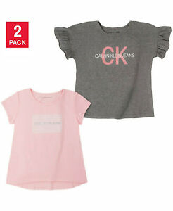 Calvin Klein Girl’s Pink and Gray Shirts Set of 2