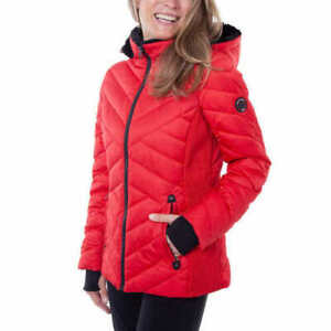 Nautica Women Coat,  Color Red Puffer Water Resist Quilted