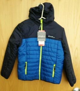 Eddie Bauer Boys Youth Reversible Hooded Jacket NAVY-BLUE