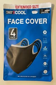 32 DEGREES Cool - Unisex Adult 4-Pack Reusable Face Masks,