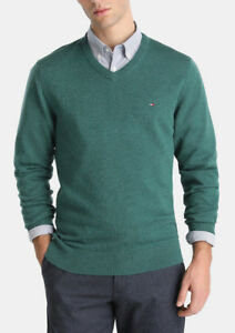 Tommy Hilfiger Men's Crewneck GREEN SWEATER