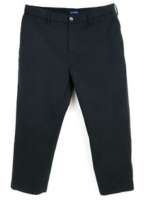 Falls Creek Khaki Pants Pleated Mens Black 100% Cotton Chino