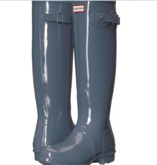 HUNTER Women's Original Tall Gloss Rain Boots Graphite
