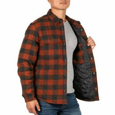 JACHS NY Men's Buffalo Plaid Wool Blend Shirt Jacket