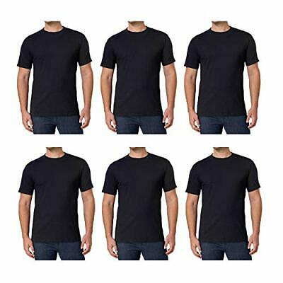 Kirkland Men's Crew Neck Combed Cotton T-Shirts BLACK 6 Pack