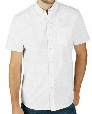 ‏ Lee Men's Short Sleeve Button Down Stretch Woven Shirt , White