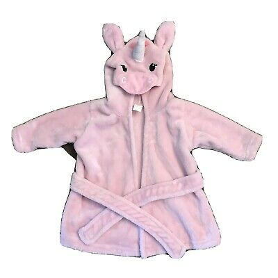 Carter's Baby Toddler Pink Fleece Bath Robe with Unicorn hood