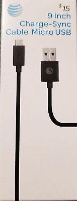 At&t 9 Inch Charge-Sync Cable Micro USB Black