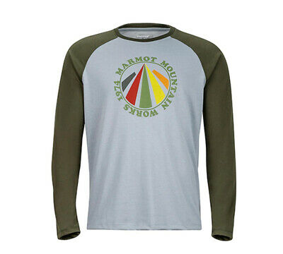 Marmot Men’s Long Sleeve Tee Storm Grey/Forest Night