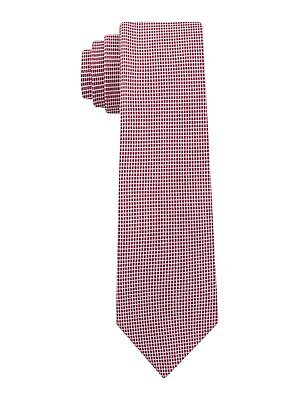 CALVIN KLEIN Mens Red Check Slim Neck Tie