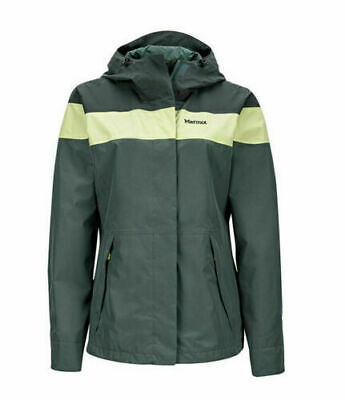 MARMOT Womens Full Zip Rain Jacket Hooded Urban Army Dark Zinc