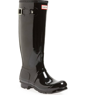 Hunter Womens Tall Gloss Black Waterproof Boot