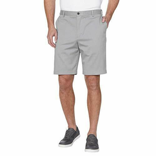 IZOD Mens Saltwater Flat Front Stretch Chino Shorts Cinder Block