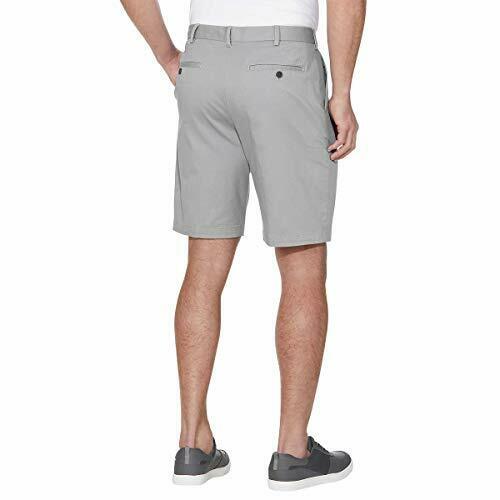 IZOD Mens Saltwater Flat Front Stretch Chino Shorts Cinder Block