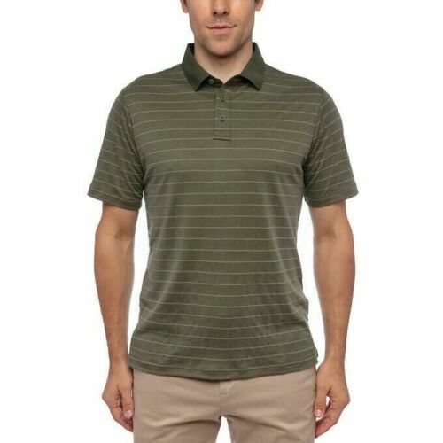 Glacier Performance Men's Cotton Blend Polo Stretch Shirt Golf Green