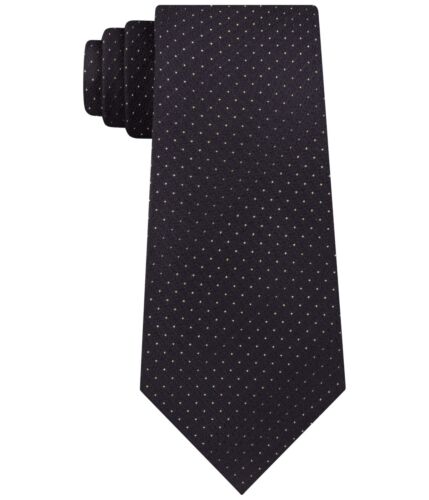 Calvin Klein Mens Pindot Self-tied Necktie, Metallic, One Size