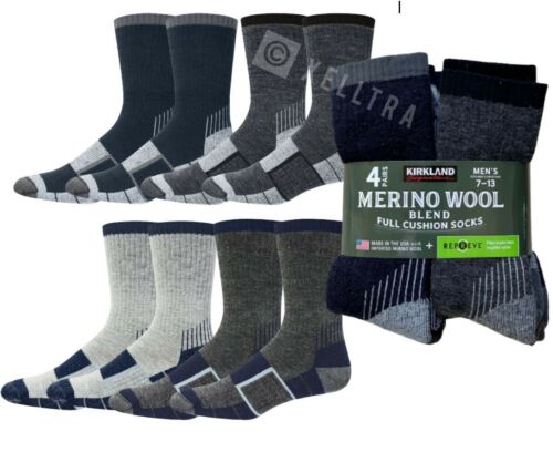 Kirkland Signature Merino Wool Men's Outdoor Hiking Trail Socks4 Pairs