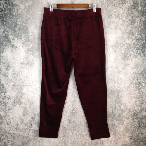 Gloria Vanderbilt solid burgundy velour elastic waist pull on women pant